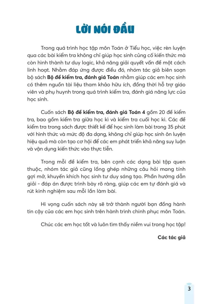 BỘ ĐỀ KIỂM TRA, ĐÁNH GIÁ TOÁN LỚP 4 (Theo chương trình GDPT 2018)